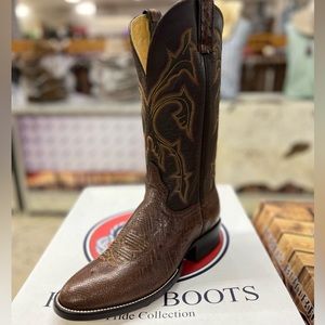 Hondo 2680 Tobacco Smooth Ostrich Cowboy boots